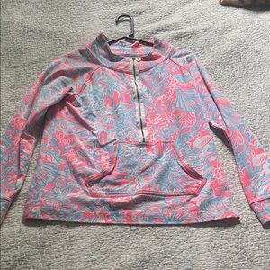 Lilly Pulitzer Pink and Blue Zip Pullover